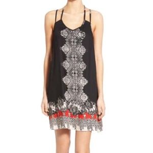{ ANGIE } Print Double Strap Shift Dress Sz S